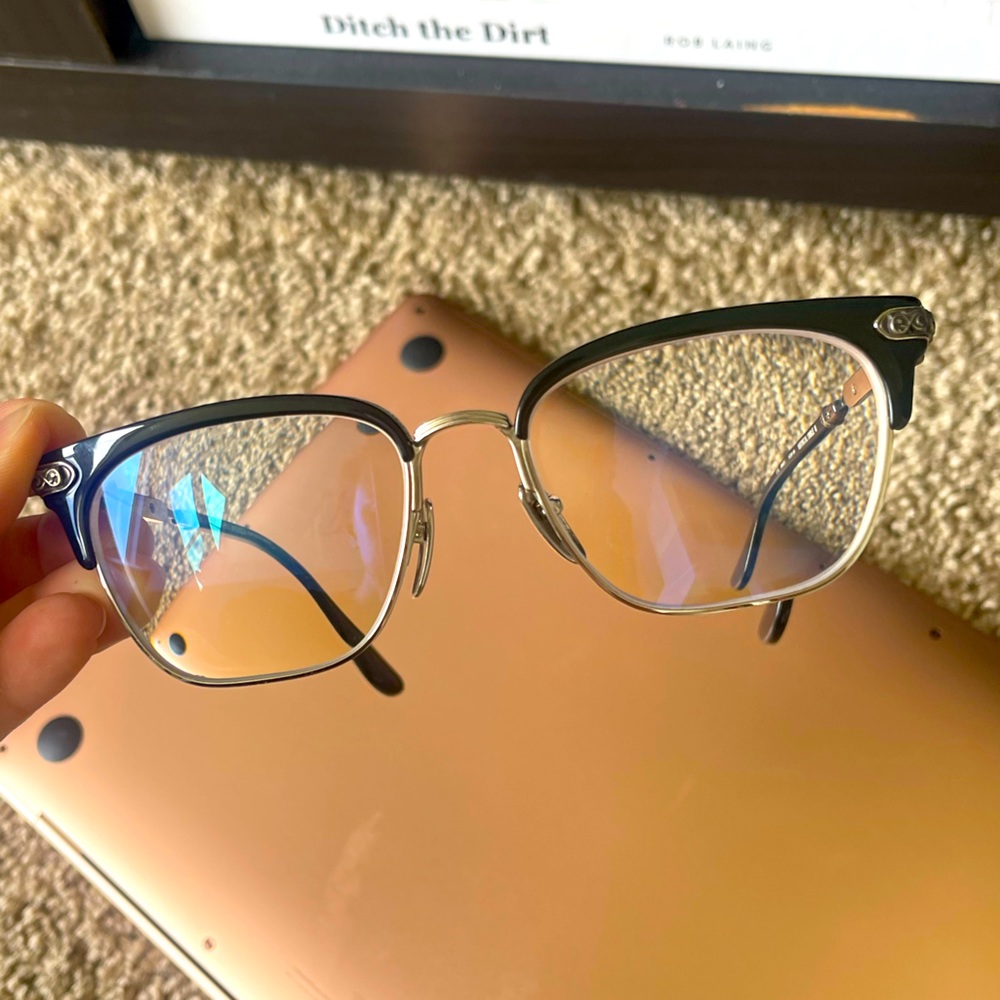 Chrome Hearts Prescription Glasses Vertical Smile 2 with blue light filter